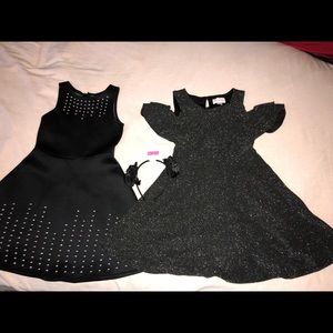 TWO Girl’s Black Dresses With Matching Headbands!